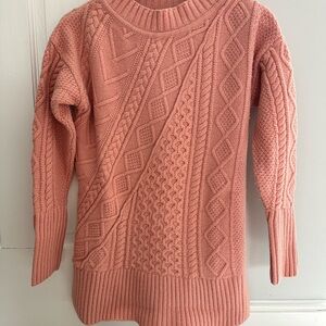 J.Crew Women's Pink Cable Knit Sweater